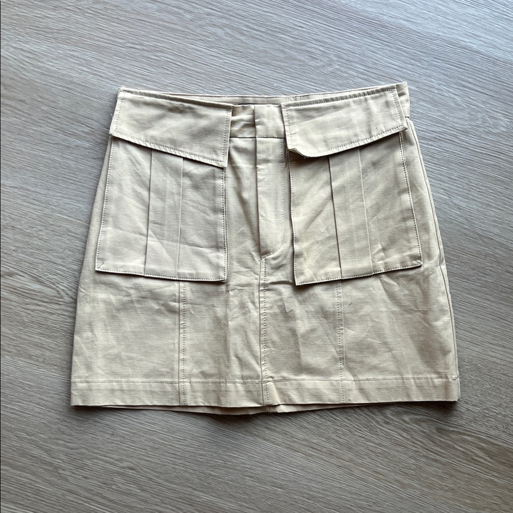 Zara Tan Cargo Mini Skirt